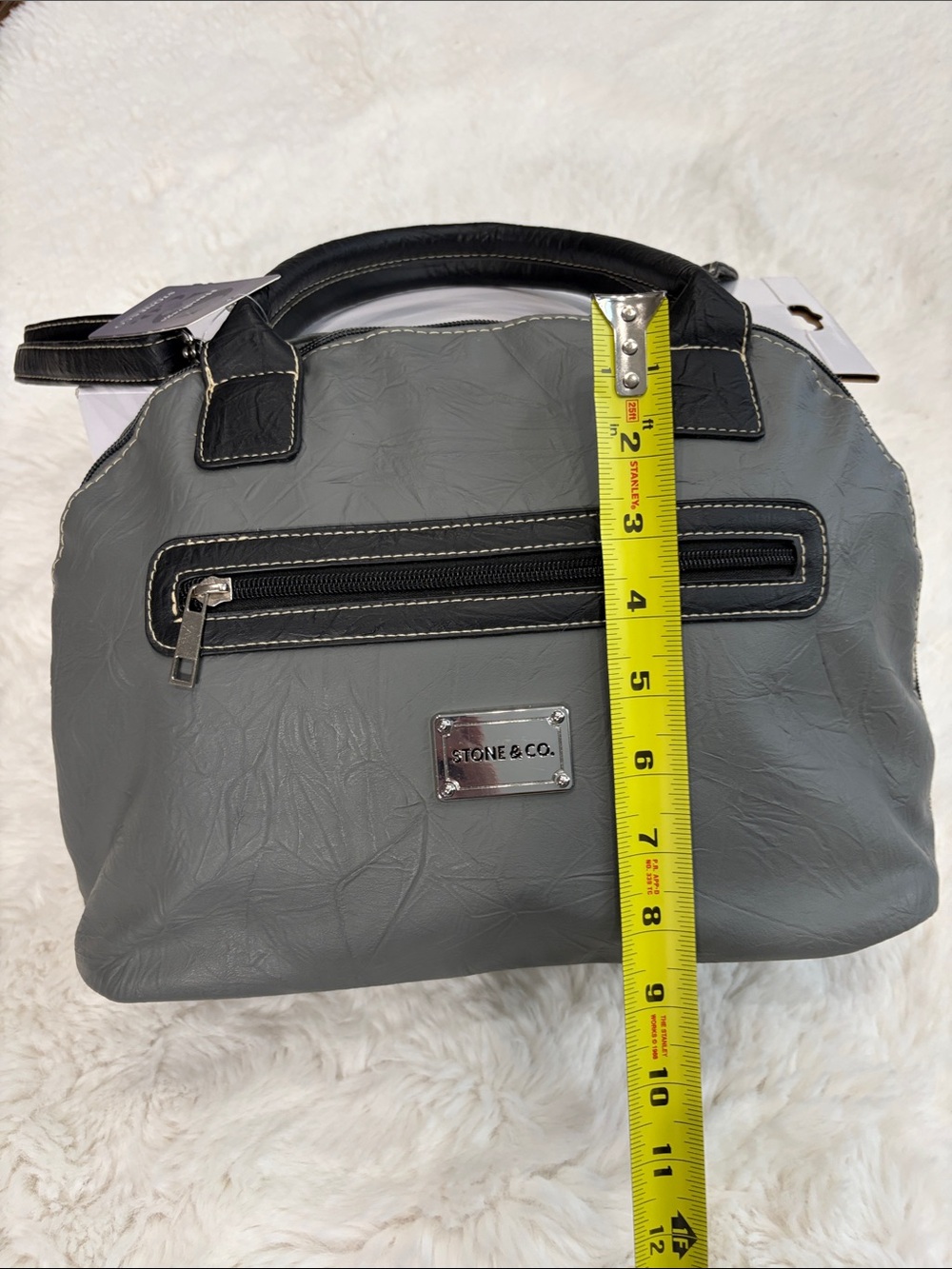 Stone & Co. Gray and Black Women’s Shoulder Satchel - Picture 14 of 17